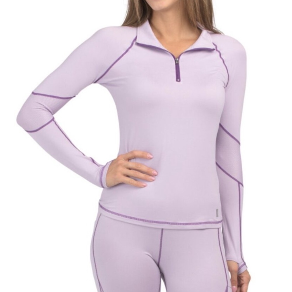 NEVE DESIGNS Lilac Camilla Quarter Zip Top large
